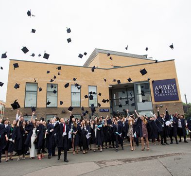 A Level hats thrown into the air