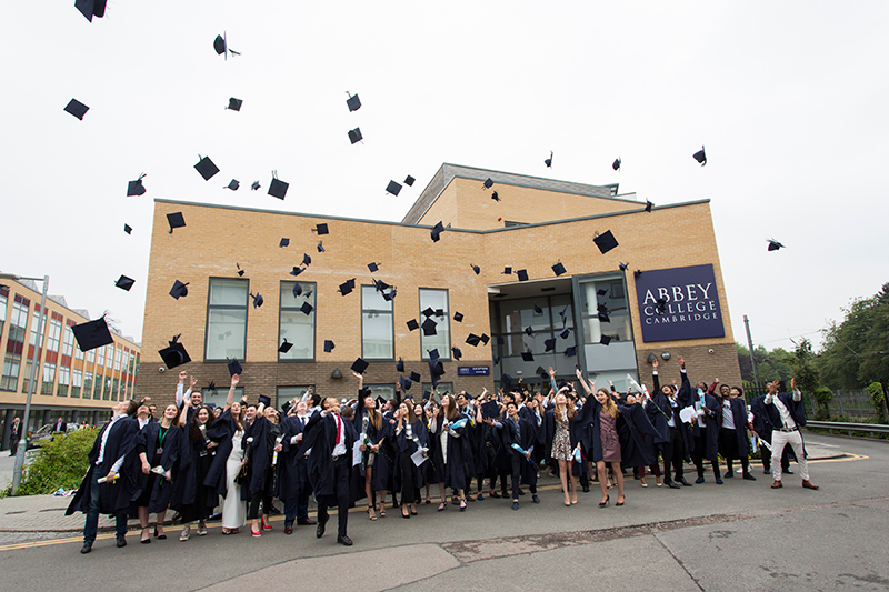 A Level hats thrown into the air