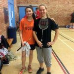 2 badminton players