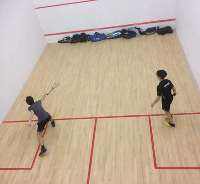 students playing squash