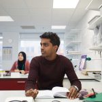 Student listening in class