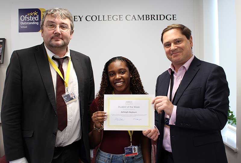 Abbey College Cambridge Student of the Week Ashleigh