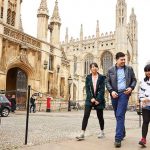 Students walking along