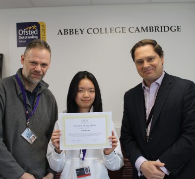 Abbey College Cambridge student of the week Aurora, 17th February 2020