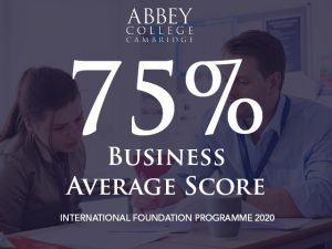 Business \International Foundation Programme average score in 2020 75%