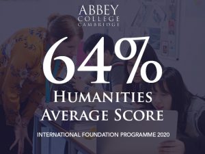 Humanities International Foundation Programme average score in 2020 is 64%