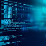 Programming code abstract technology background of software developer and Computer script