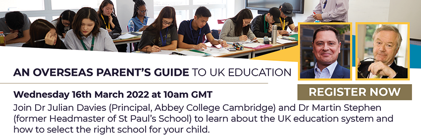Webinar 'An Overseas Parent's Guide To UK Education' 16.03.22