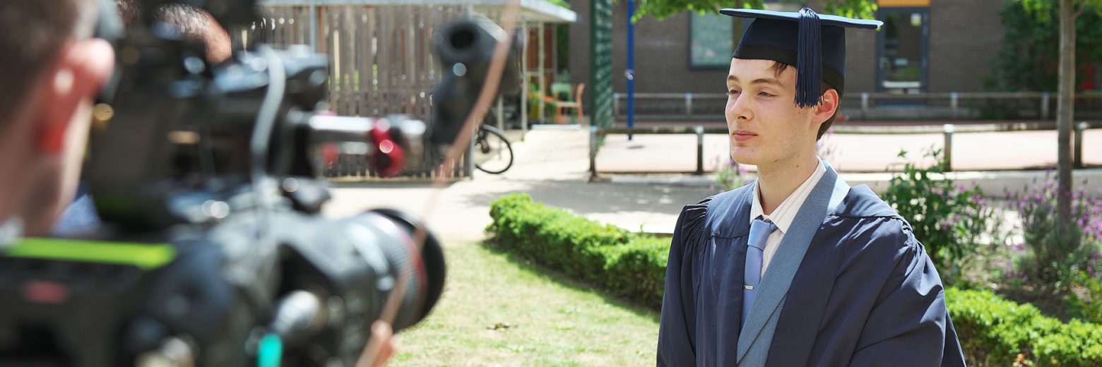 Abbey College Cambridge Student Being Filmed