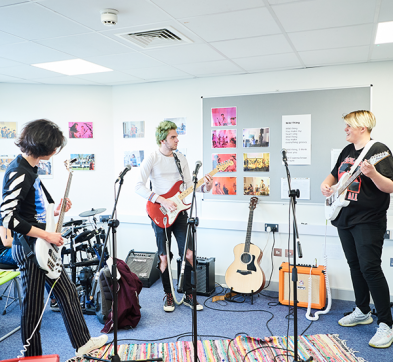 Students Playing Music At Abbey College Cambridge