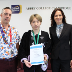 Max Receives Her Canadian Chemistry Contest Award From Dr Elena Hesse