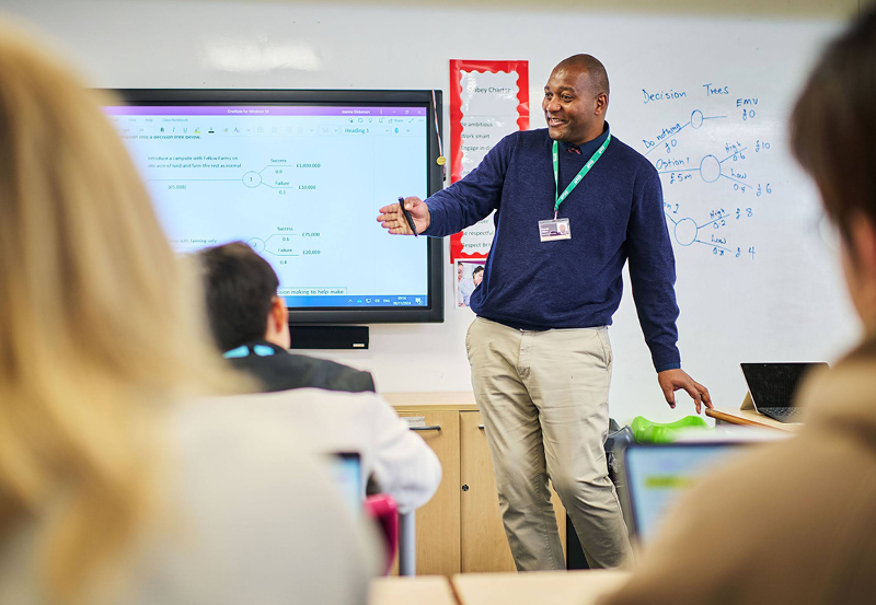 Teacher Standing At The Front Of Class