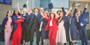 Abbey College Cambridge Students Celebrating At Graduation